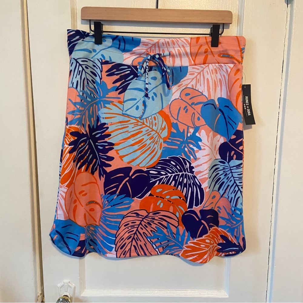 Agnes & Dora Blue Leaf Live in Skirt NWT Women’s Large - Picture 1 of 5